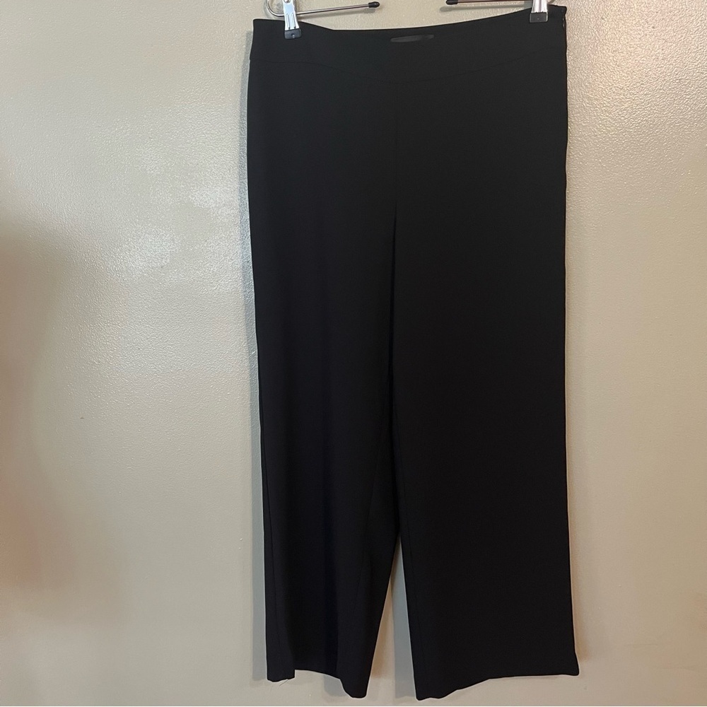 Talbots Womens Black Side Zip Wide Leg Crop Dress Pants Size 6 NWT